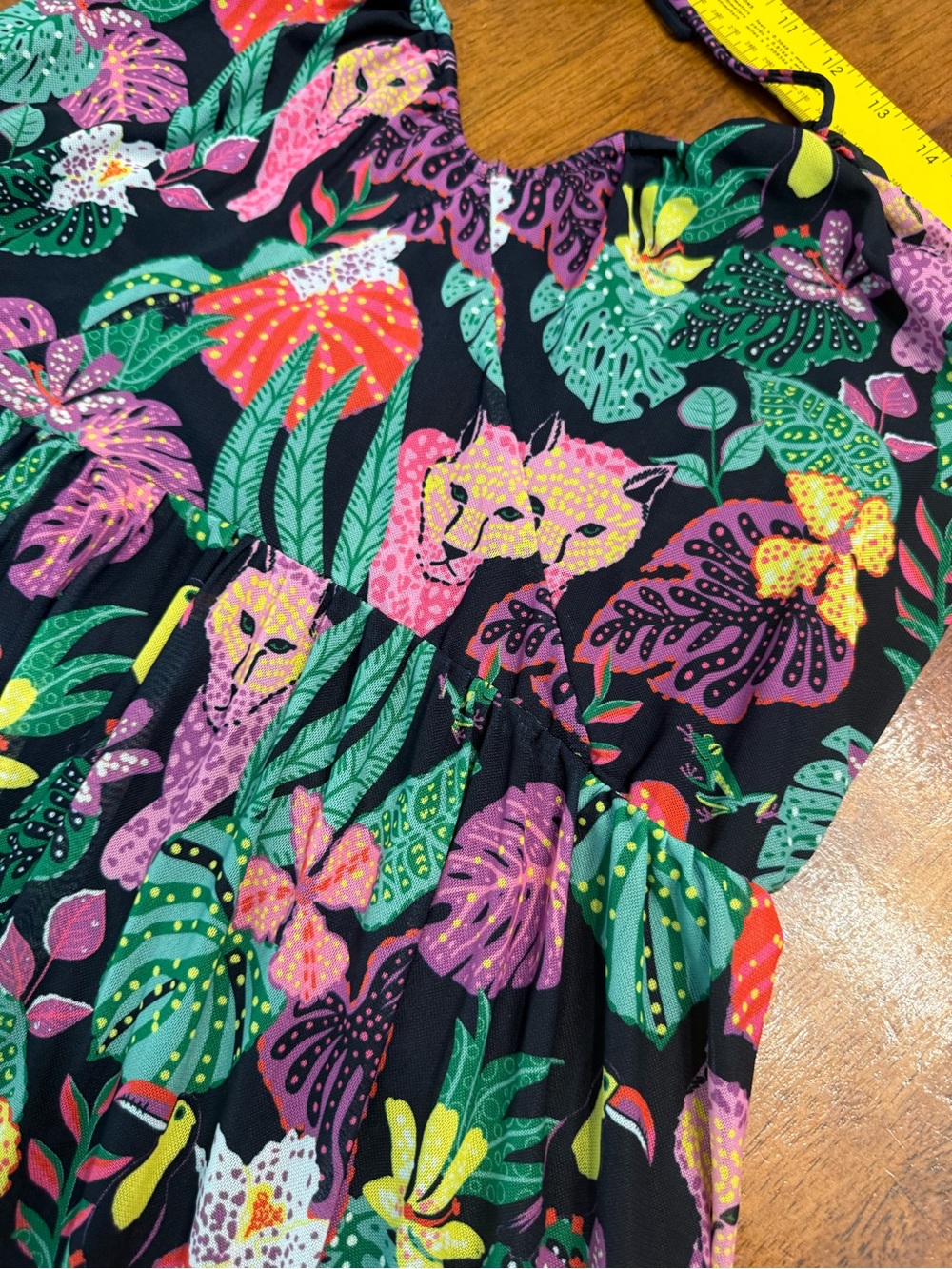 Betsey Johnson Paulina Tropical Jungle Print Mesh Halter Maxi Dress Leopard XL - Picture 2 of 13